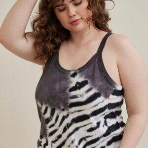 Lovesick Tank - Cotton Tie Dye Black
